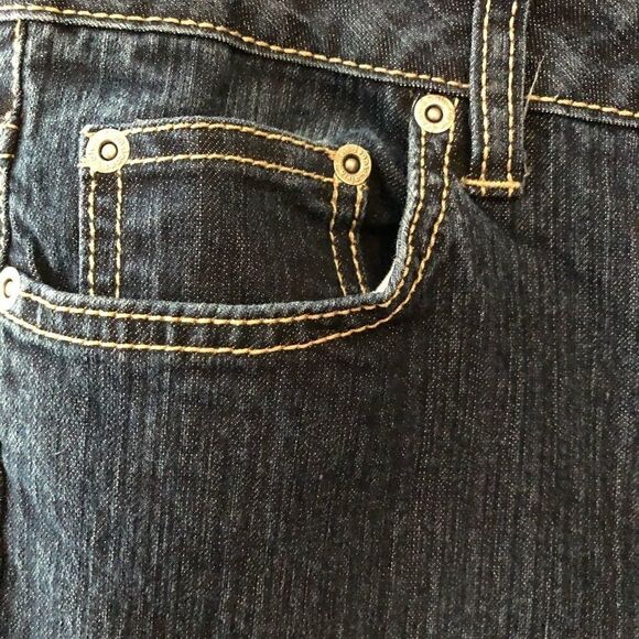 Calvin Klein Sz 8 Blue Denim Flare Embroidered Pocket Logo Classic Jeans - Picture 3 of 8